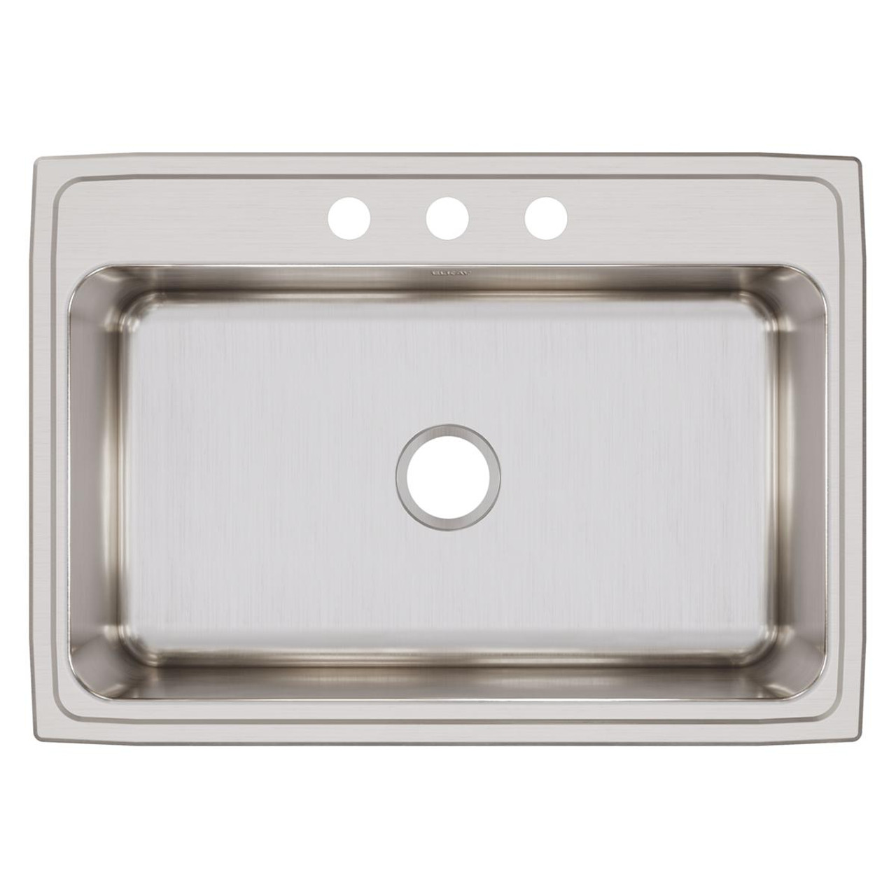 Elkay Lustertone Classic Stainless Steel 31" x 22" x 10-1/8" 3-Hole Single Bowl Drop-in Sink with Quick-clip