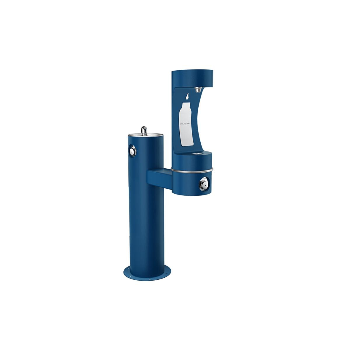 Elkay Outdoor ezH2O Lower Bottle Filling Station Bi-Level Pedestal Non-Filtered Non-Refrigerated Freeze Resistant Blue