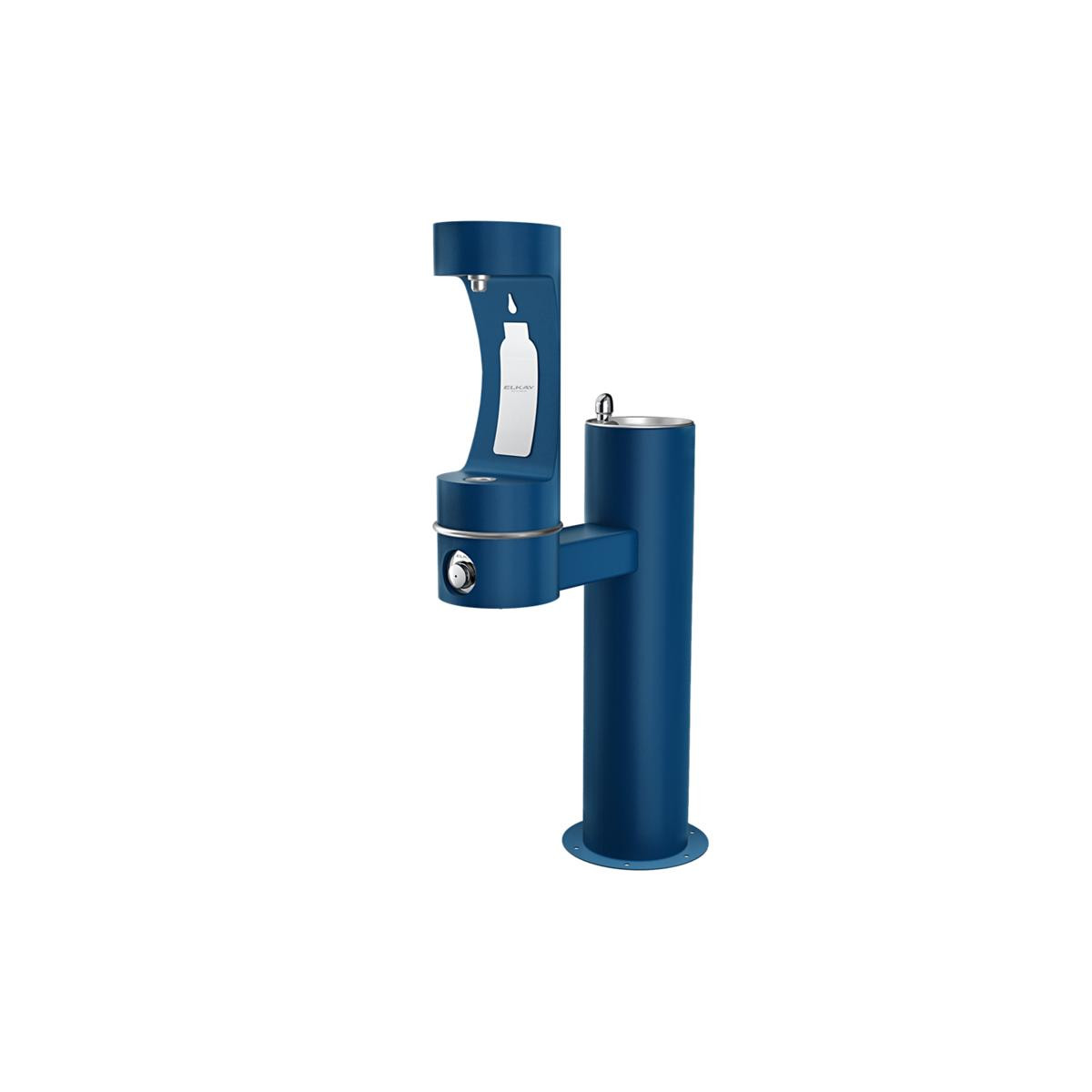 Elkay Outdoor ezH2O Lower Bottle Filling Station Bi-Level Pedestal Non-Filtered Non-Refrigerated Freeze Resistant Blue