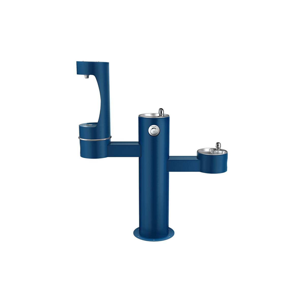 Elkay Outdoor ezH2O Middle Bottle Filling Station Tri-Level Pedestal Non-Filtered Non-Refrigerated FR Blue