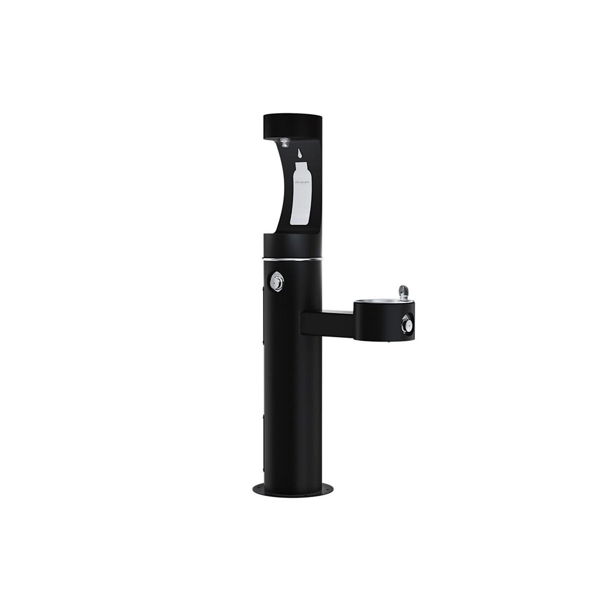 Elkay Outdoor ezH2O Upper Bottle Filling Station Bi-Level Pedestal Non-Filtered Non-Refrigerated Black