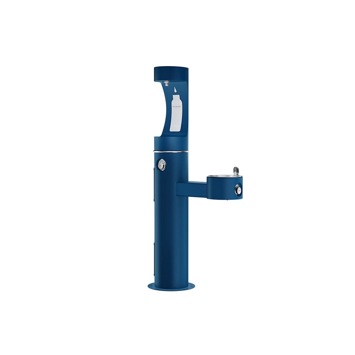 Elkay Outdoor ezH2O Upper Bottle Filling Station Bi-Level Pedestal Non-Filtered Non-Refrigerated Blue