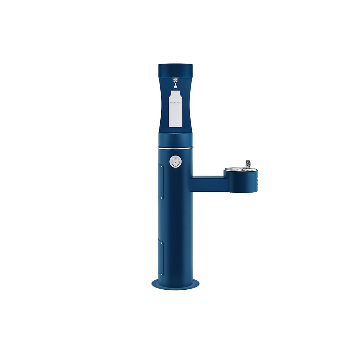 Elkay Outdoor ezH2O Upper Bottle Filling Station Bi-Level Pedestal Non-Filtered Non-Refrigerated Blue