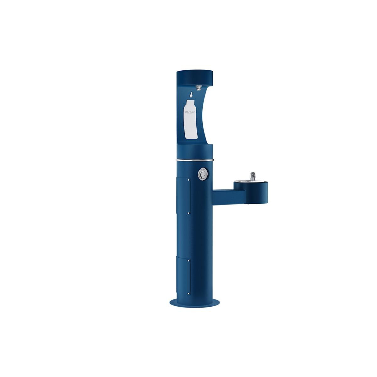 Elkay Outdoor ezH2O Upper Bottle Filling Station Bi-Level Pedestal Non-Filtered Non-Refrigerated Blue