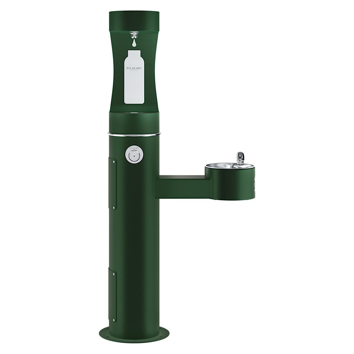 Elkay Outdoor ezH2O Upper Bottle Filling Station Bi-Level Pedestal Non-Filtered Non-Refrigerated Evergreen