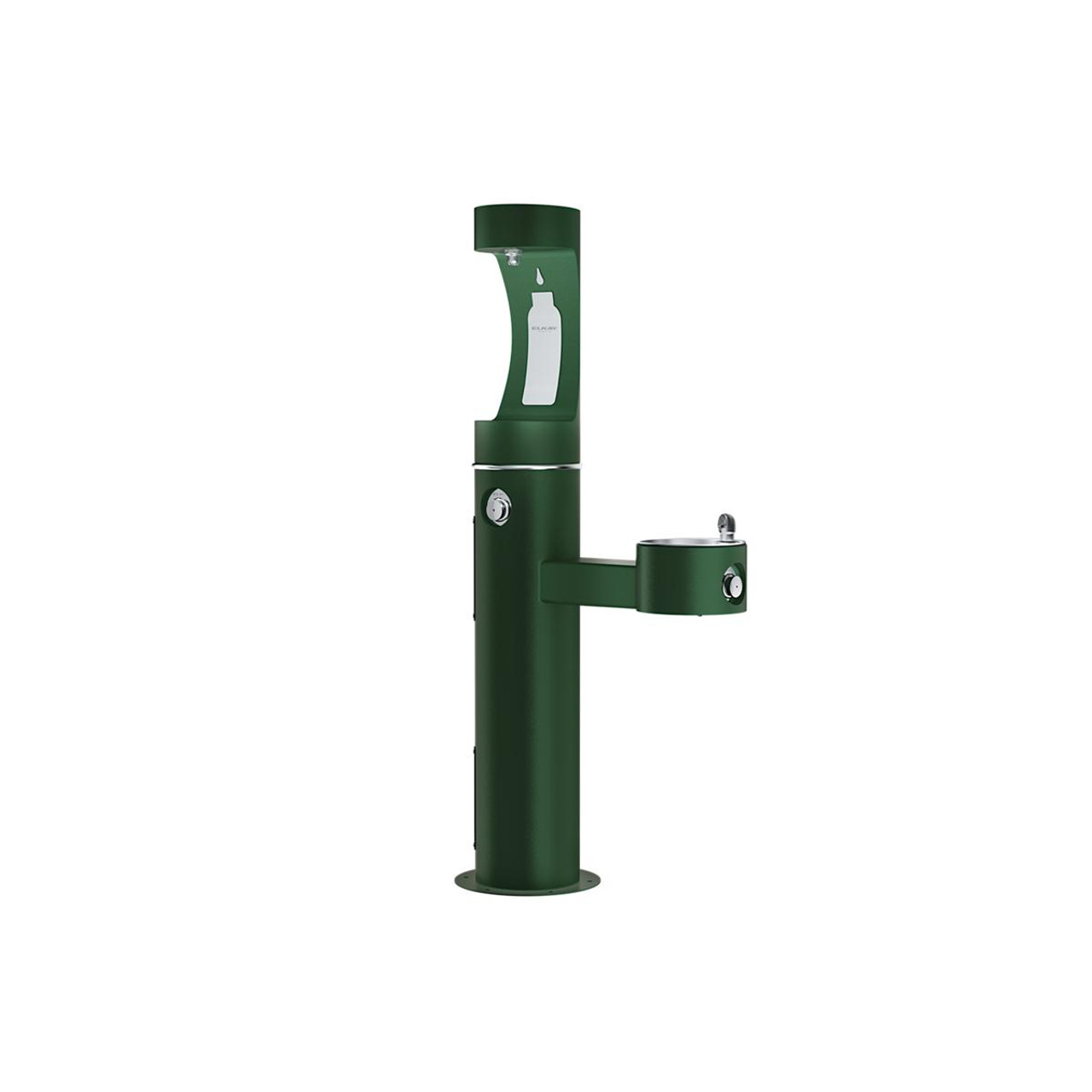 Elkay Outdoor ezH2O Upper Bottle Filling Station Bi-Level Pedestal Non-Filtered Non-Refrigerated Freeze Resistant Evergreen