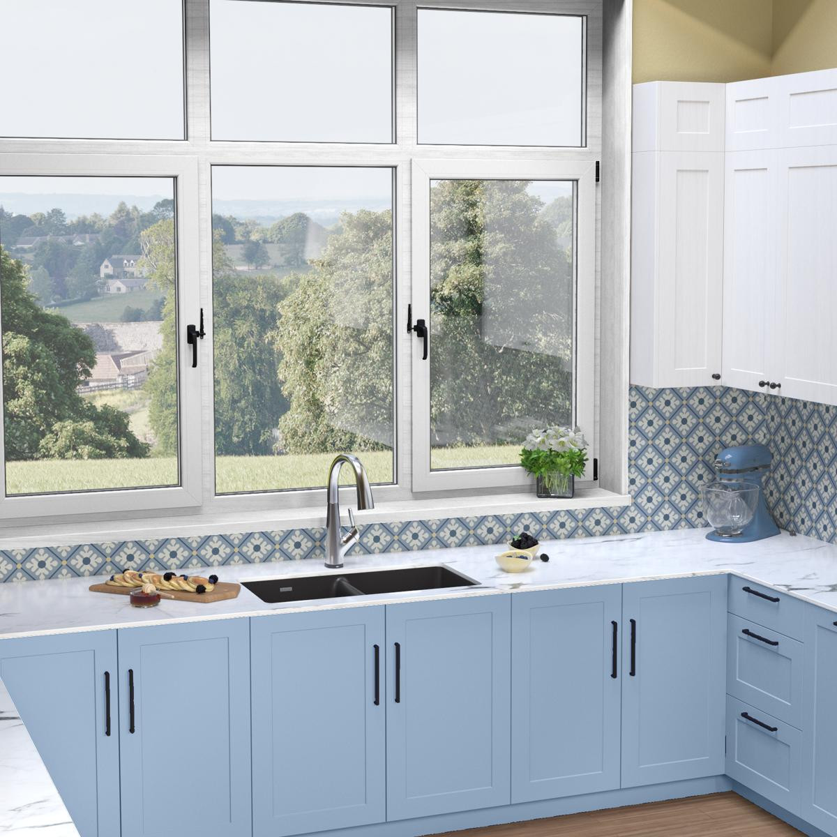 Elkay Quartz Classic 33" x 18-1/2" x 9-1/2" Equal Double Bowl Undermount Sink Kit with Filtered Faucet Black