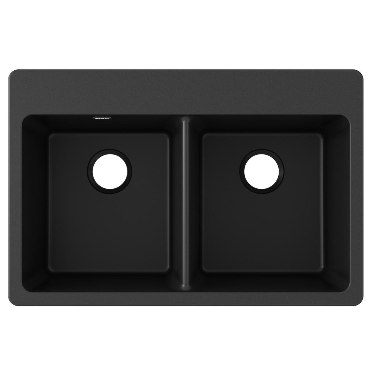 Elkay Quartz Classic 33" x 22" x 9-1/2" Equal Double Bowl Drop-in Sink Black