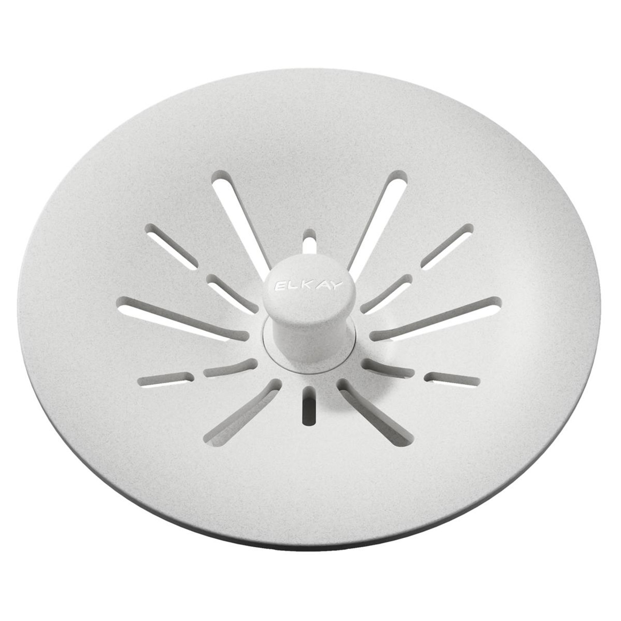 Elkay Quartz Perfect Drain 3-1/2" Removable Polymer Basket Strainer and Rubber Stopper White