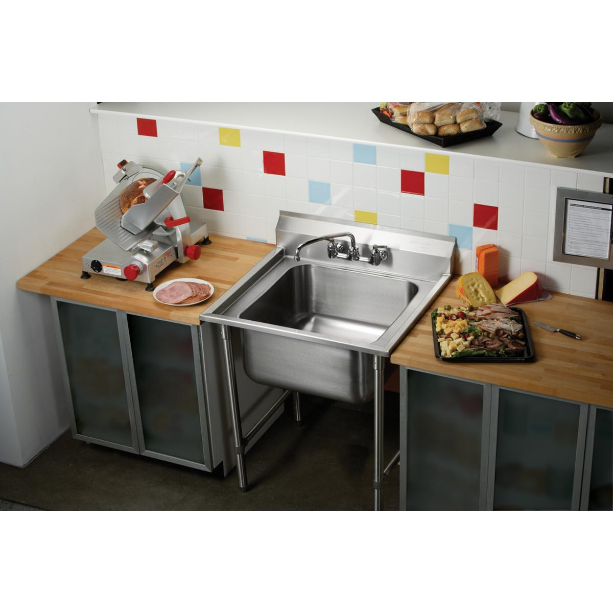 Elkay Rigidbilt Stainless Steel 27" x 29-3/4" x 12-3/4" Floor Mount Single Compartment Scullery Sink
