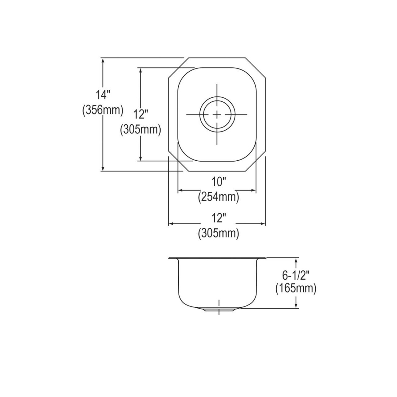 Elkay Stainless Steel 12" x 14" x 6-1/2", Single Bowl Undermount Bar Sink
