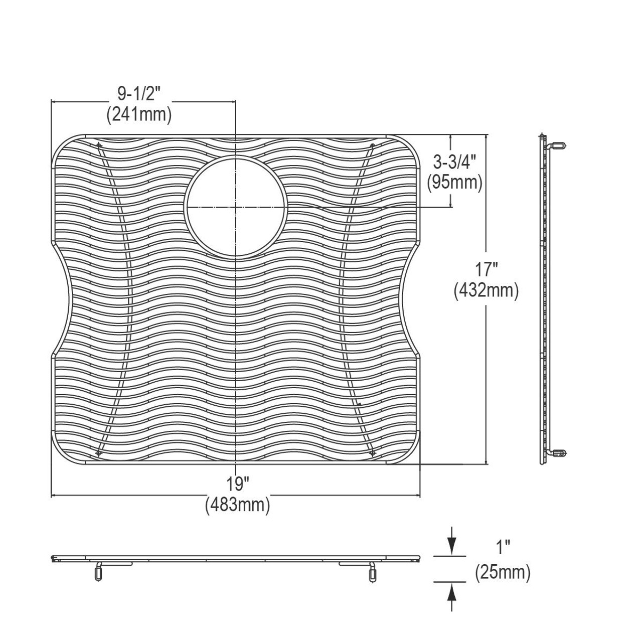 Elkay Stainless Steel 19" x 17" x 1" Bottom Grid