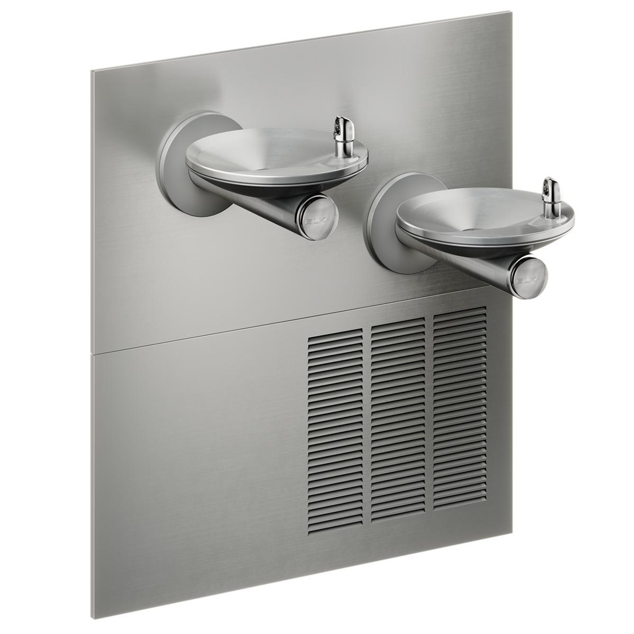 Elkay SwirlFlo Bi-level High Efficiency ADA Fountain with Mounting Frame and Vandal Resistant Bubbler Filtered Refrigerated Stainless