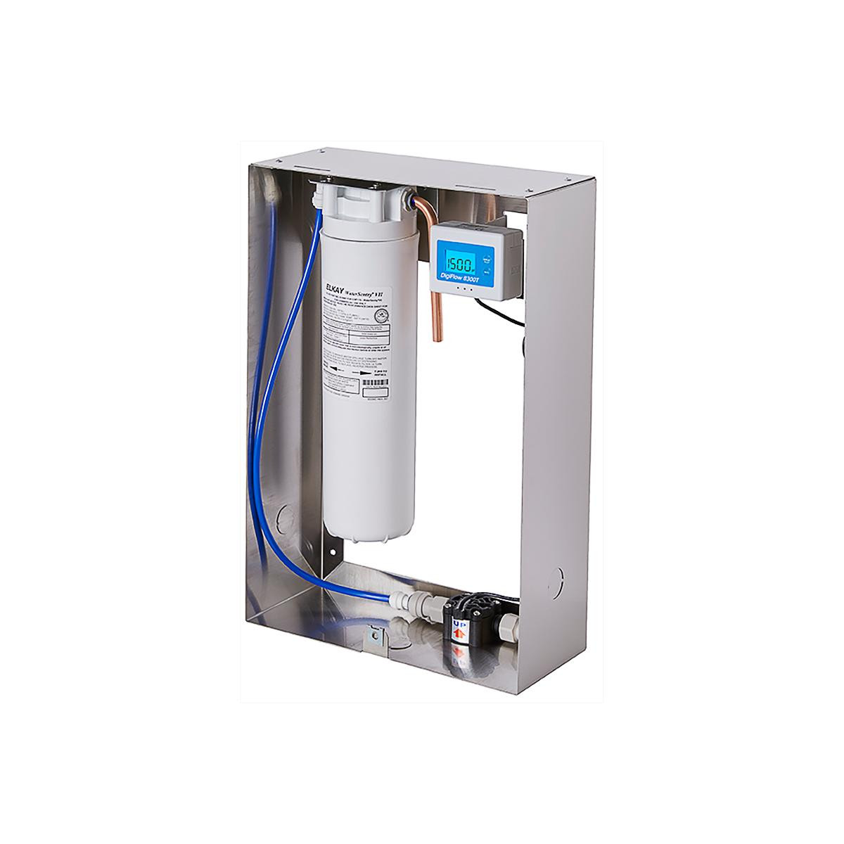 Elkay Vandal-Resistant Retrofit Filtration Kit with 1500-Gallon Lead and CTO Filter and Filter Status Monitor