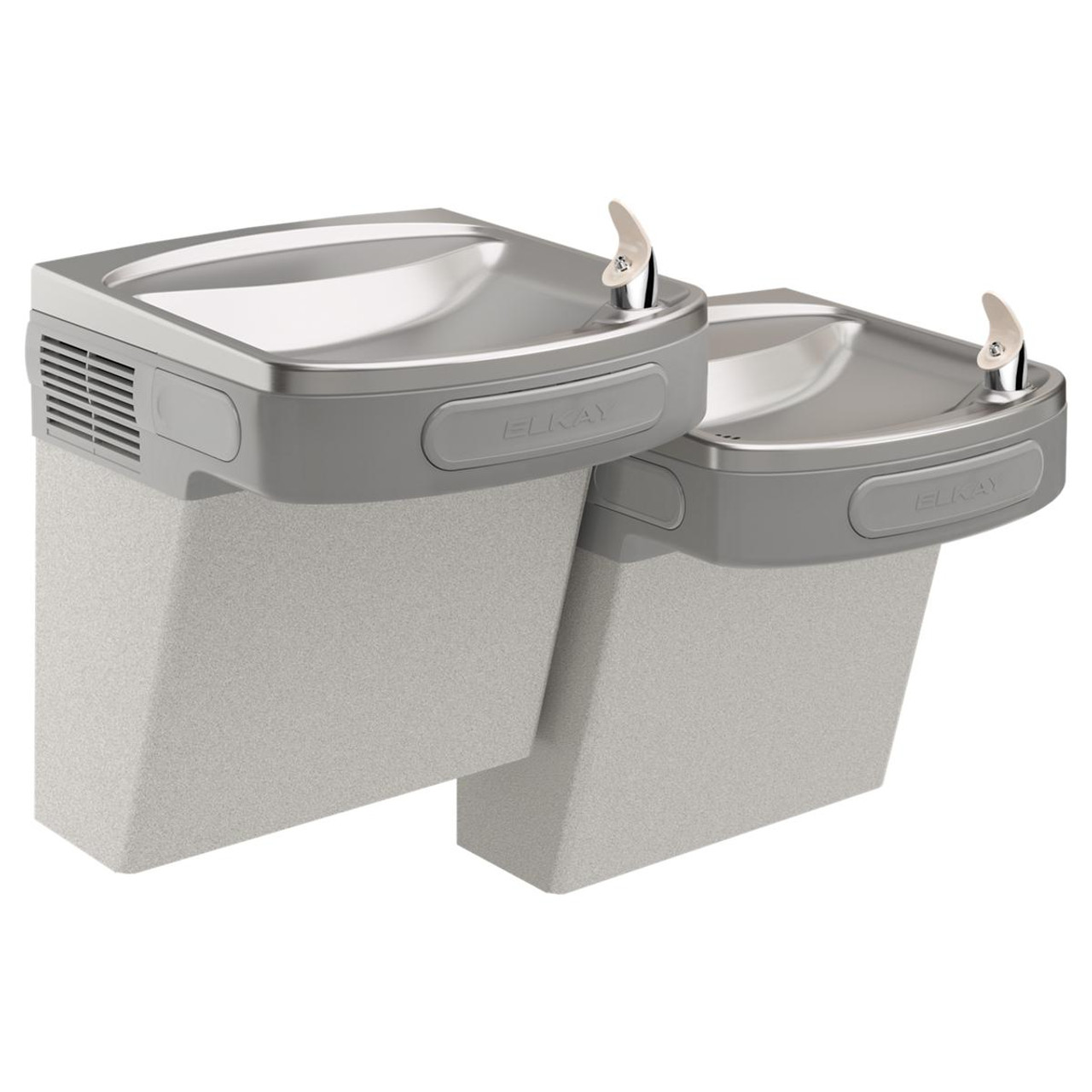 Elkay Versatile Wall Mount Bi-level ADA Cooler Filtered Refrigerated Light Gray Granite