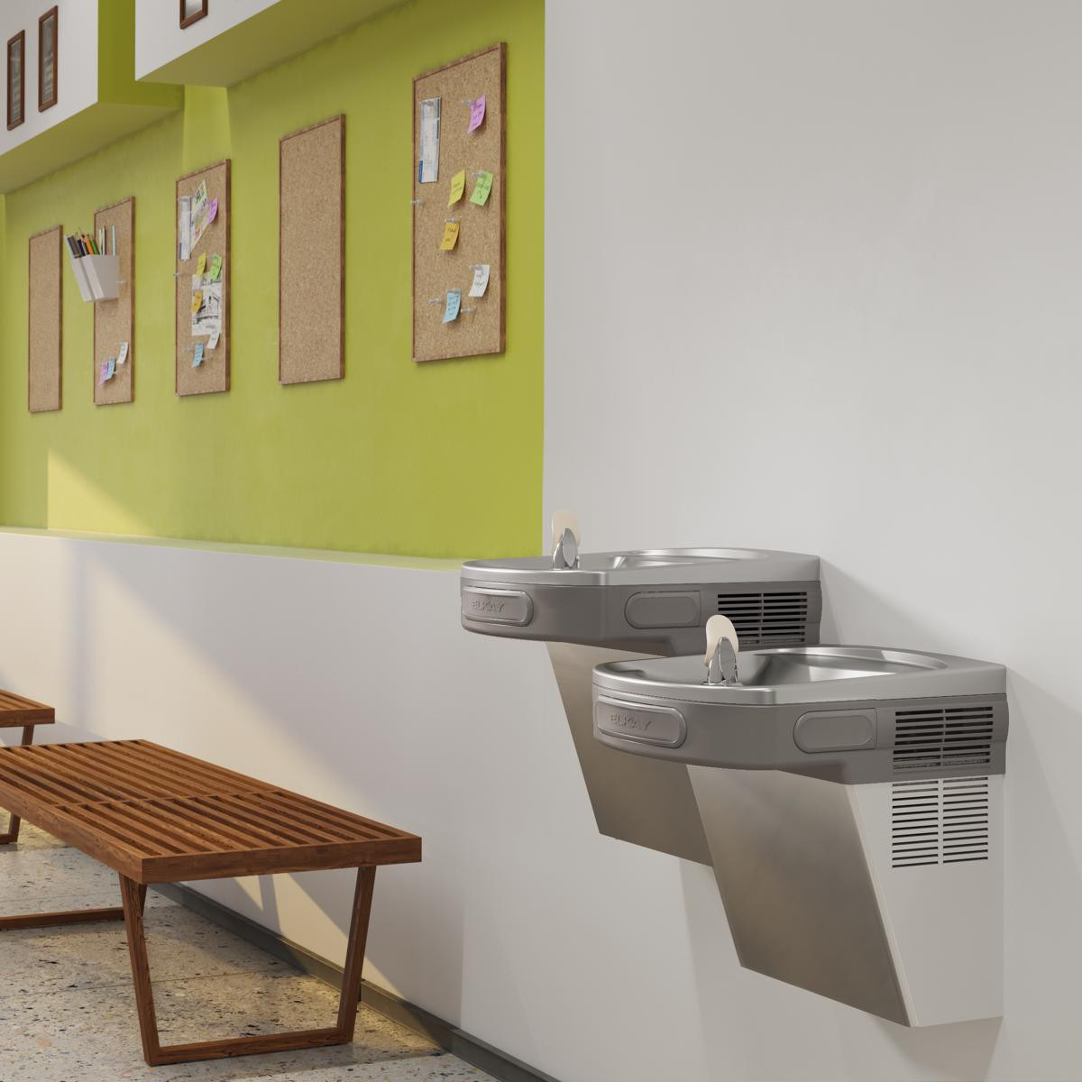 Elkay Versatile Wall Mount Bi-level ADA Cooler Filtered Refrigerated Stainless