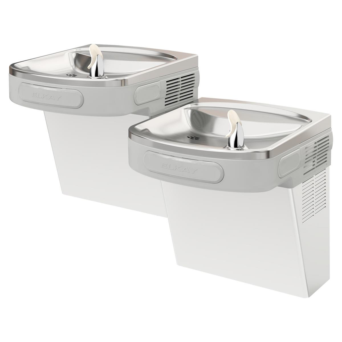 Elkay Versatile Wall Mount Bi-level ADA Cooler Non-filtered Refrigerated Stainless