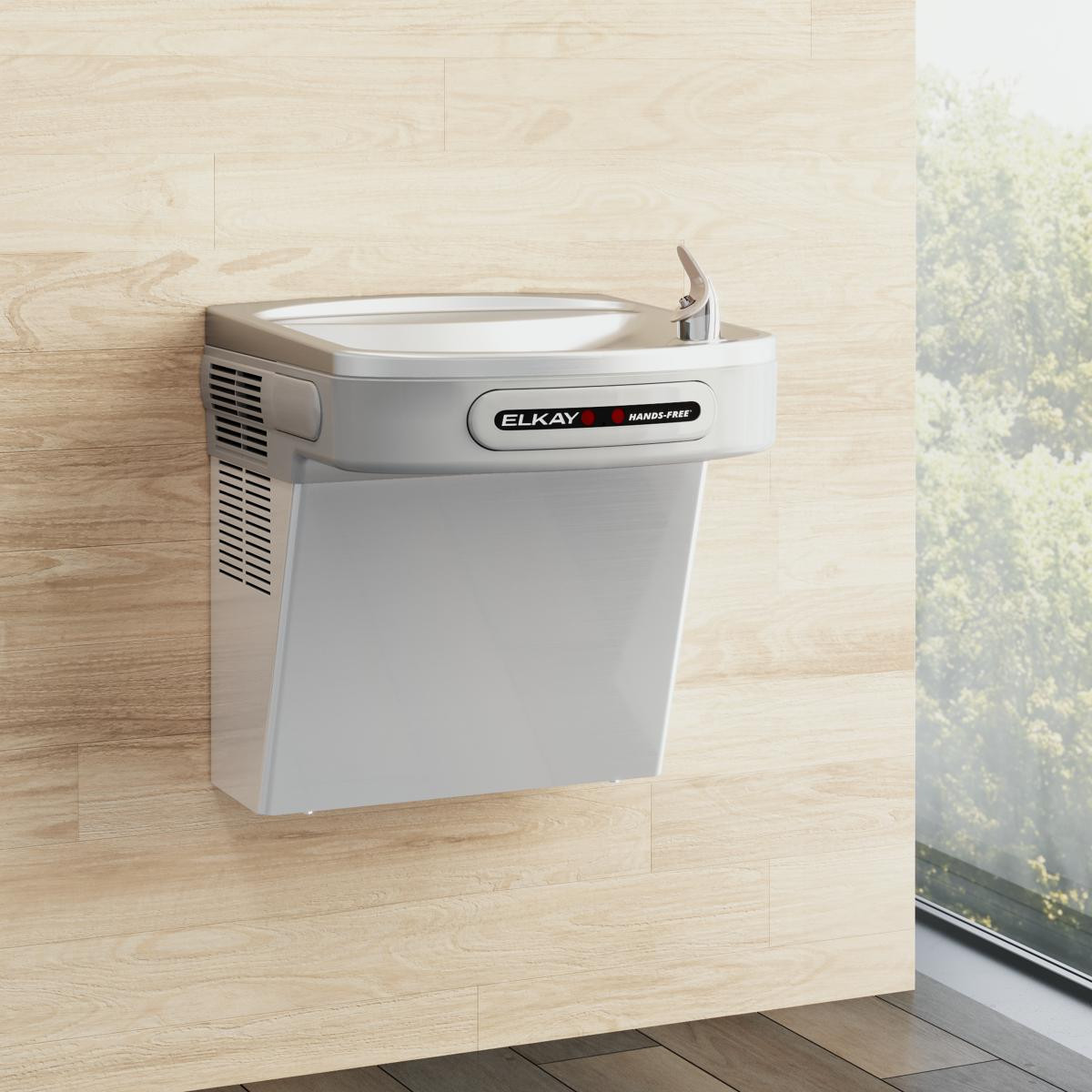 Elkay Wall Mount Hands-free Activation ADA Cooler Non-filtered Refrigerated Stainless