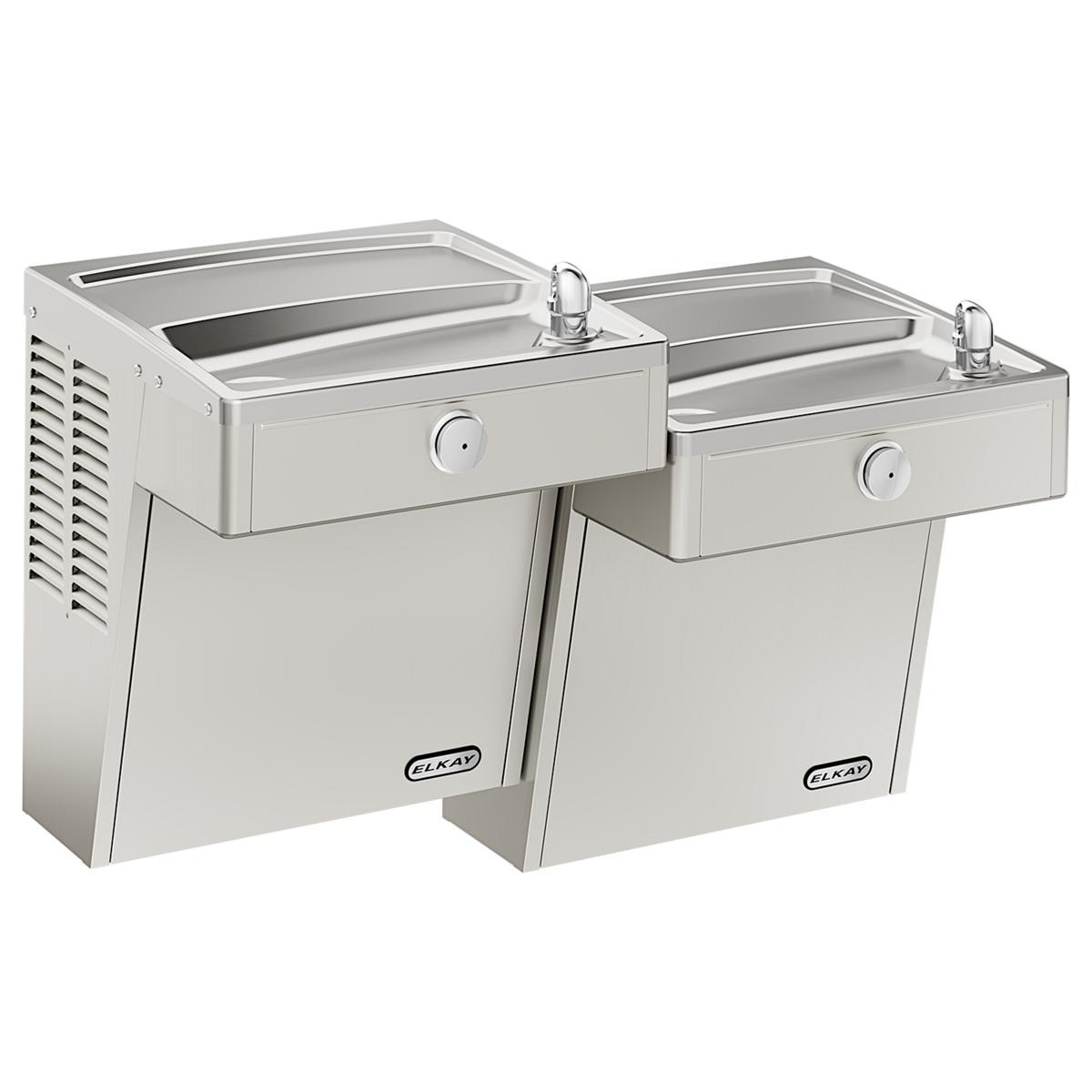 Elkay Wall Mount Vandal Resistant Bi-level ADA Cooler Frost Resistant Non-filtered Non-refrigerated Stainless