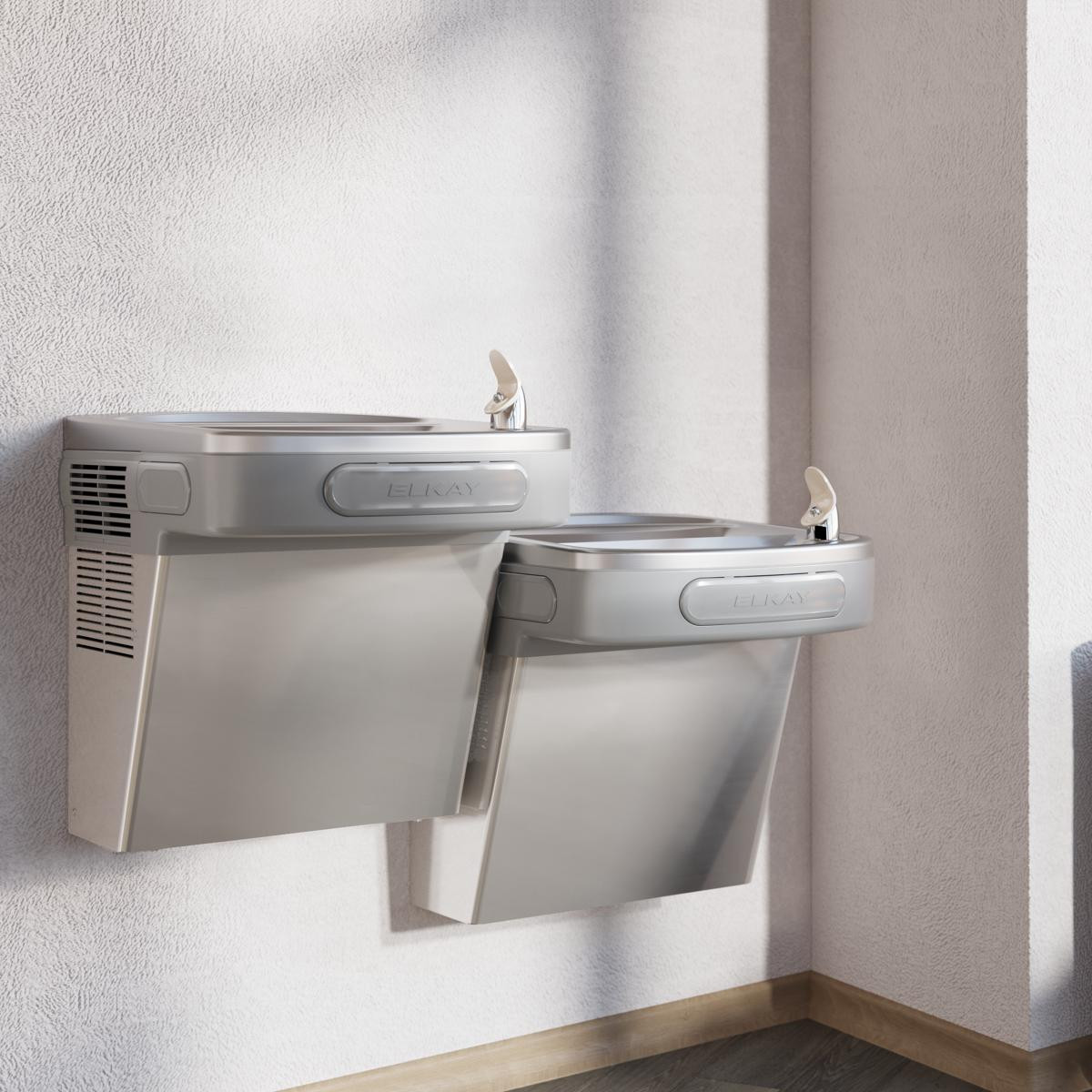 Elkay Wall Mount Versatile Bi-level ADA Cooler Non-filtered Non-refrigerated Stainless
