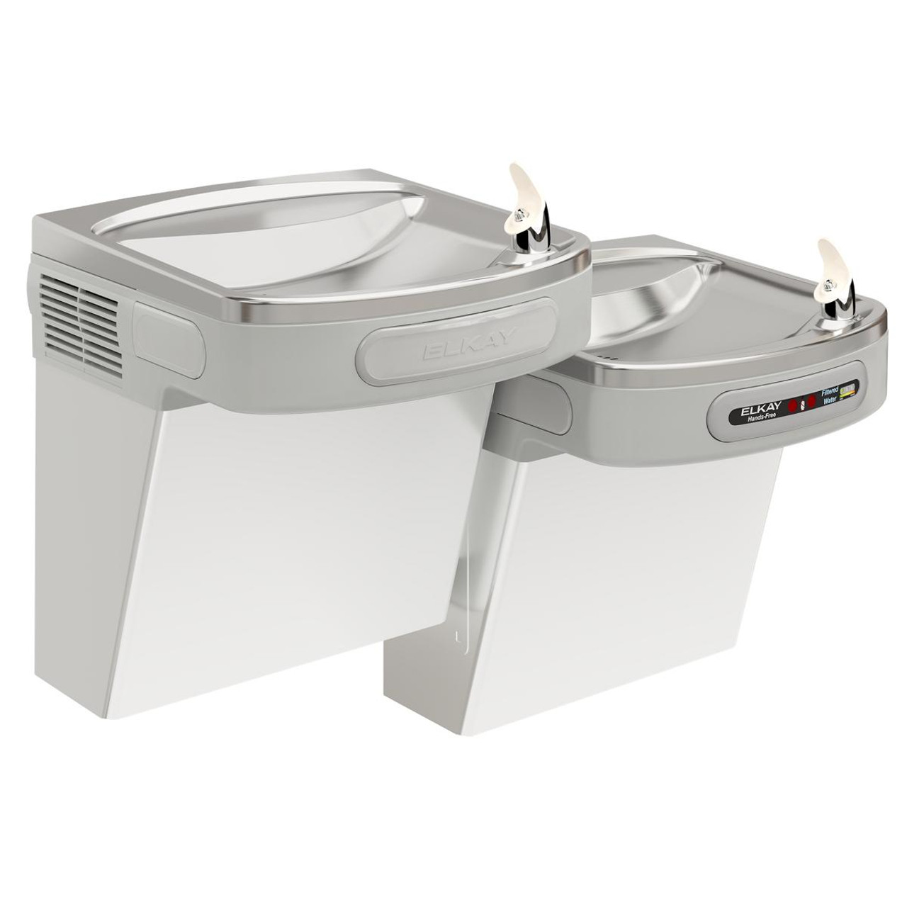 Elkay Wall Mount Versatile Hands-free Activation Bi-level ADA Cooler Filtered Refrigerated Stainless