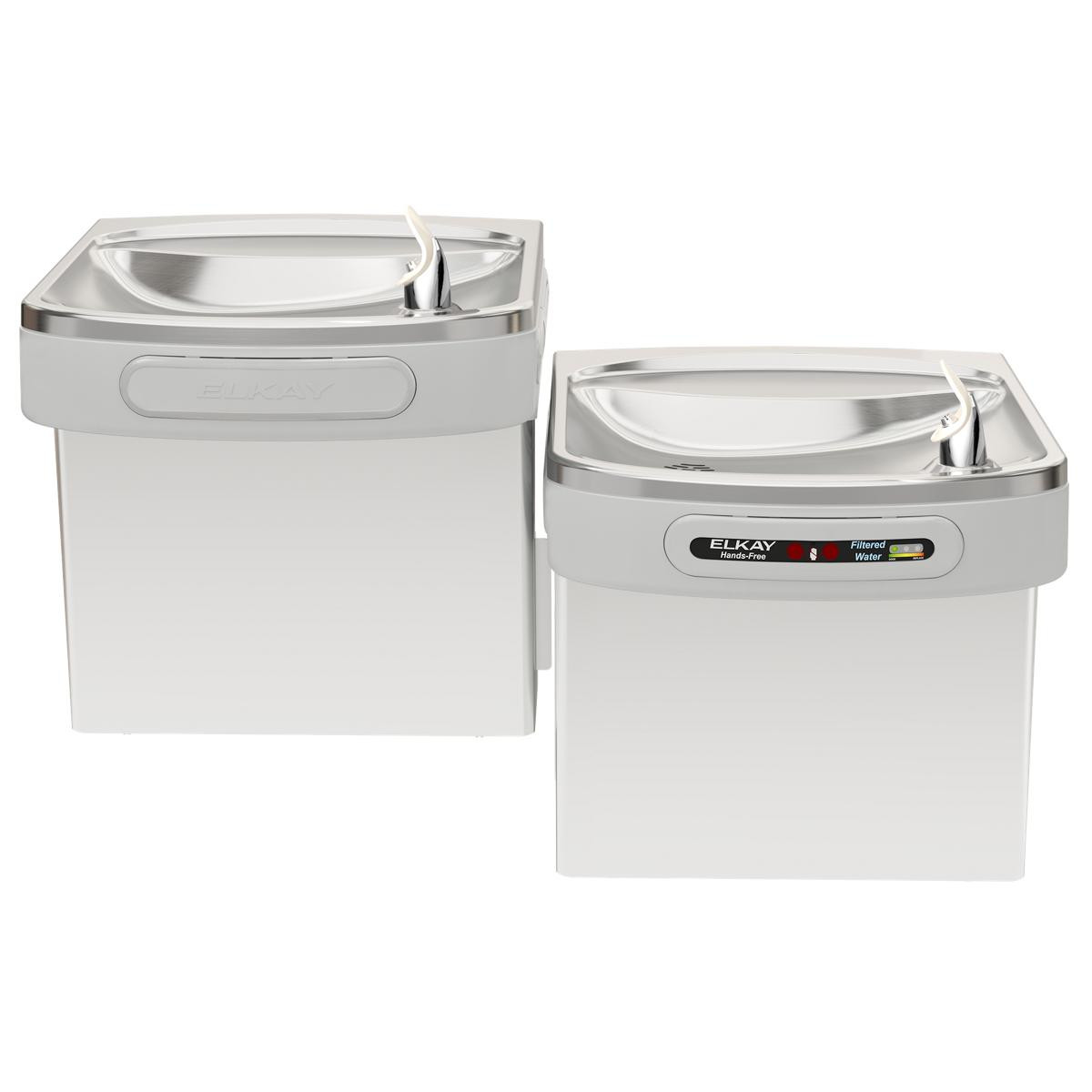 Elkay Wall Mount Versatile Hands-free Activation Bi-level ADA Cooler Filtered Refrigerated Stainless