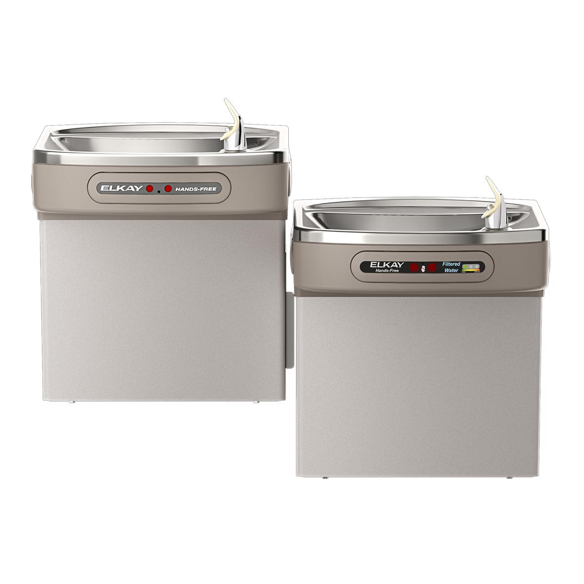 Elkay Dual Hands-free Activation Bi-level ADA Cooler Filtered Refrigerated Light Gray