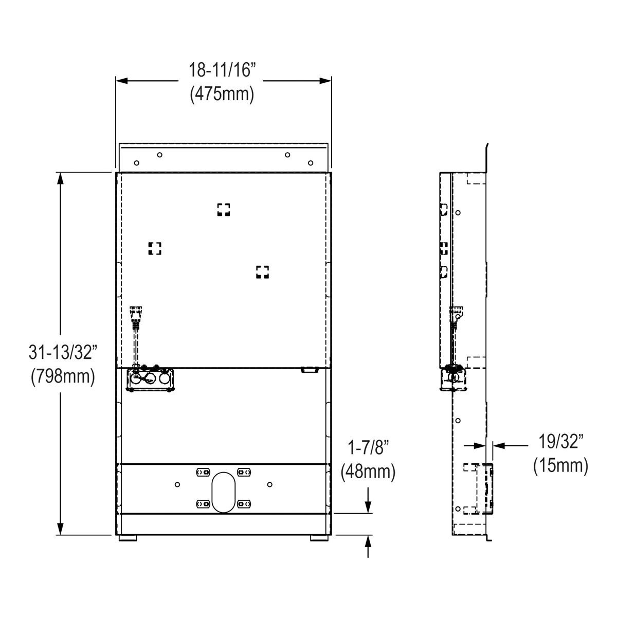 Elkay Halsey Taylor Mounting Frame for Single-station In-wall Non-refrigerated Bottle Filling Stations