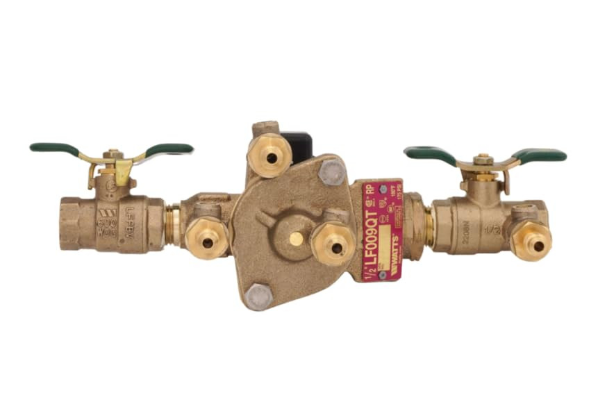 Watts LF009 RPZ Backflow Preventer 1/2 Inch Lead Free Flood Sensor
