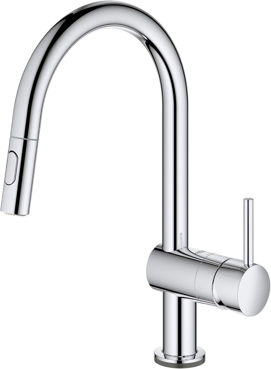 Grohe 31378003 Minta Single-Handle Pull-Down Kitchen Faucet Dual Spray 1.75 GPM In Starlight Chrome Finish