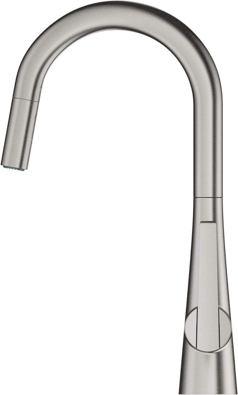 Grohe 32226DC3 Zedra Single-Handle Pull Down Kitchen Faucet Dual Spray 1.75 GPM In Supersteel Finish