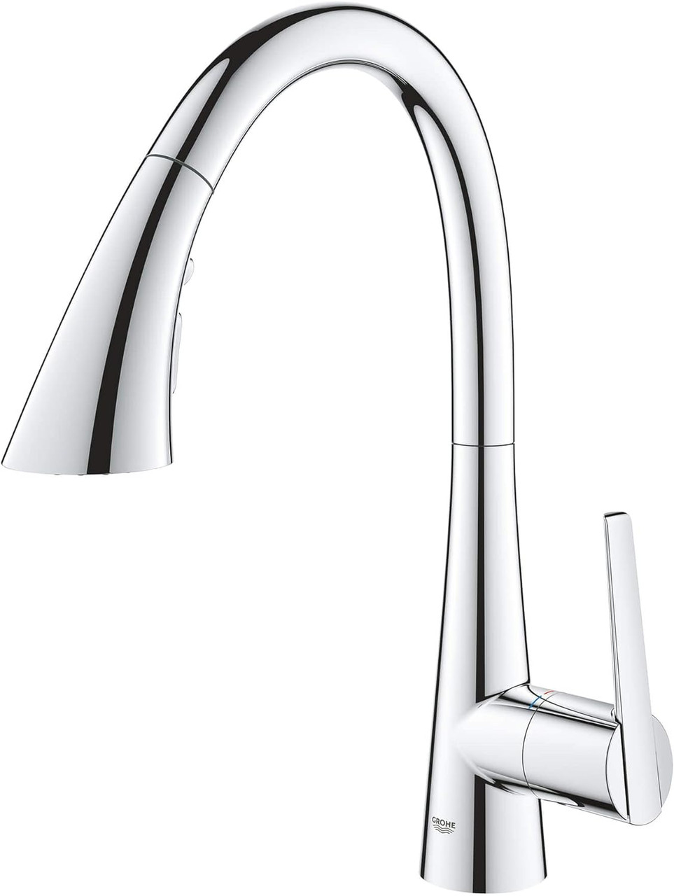 Grohe 32298003 Zedra Single-Handle Pull Down Kitchen Faucet Triple Spray 1.75 GPM In Starlight Chrome Finish