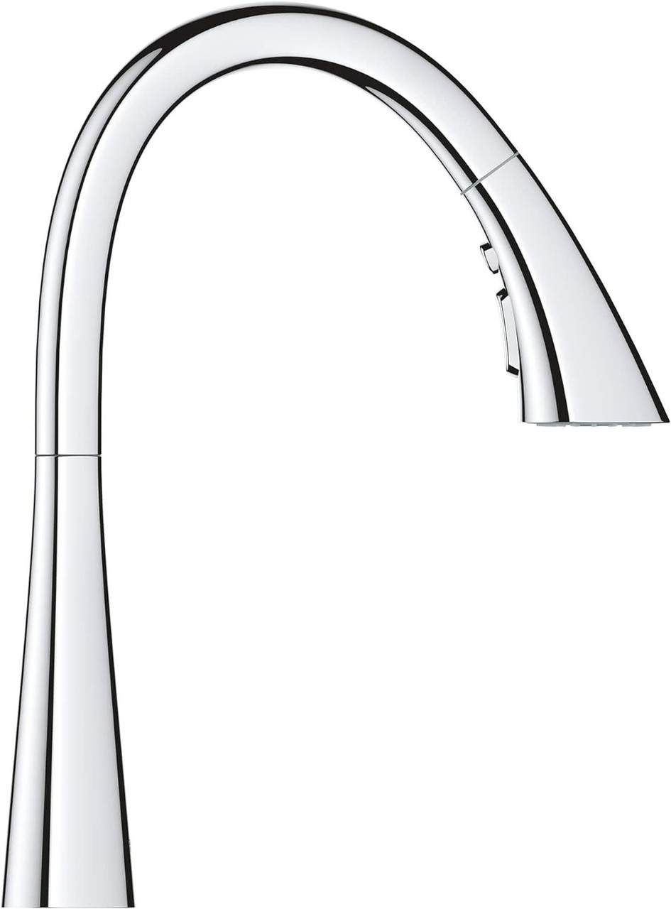 Grohe 32298003 Zedra Single-Handle Pull Down Kitchen Faucet Triple Spray 1.75 GPM In Starlight Chrome Finish