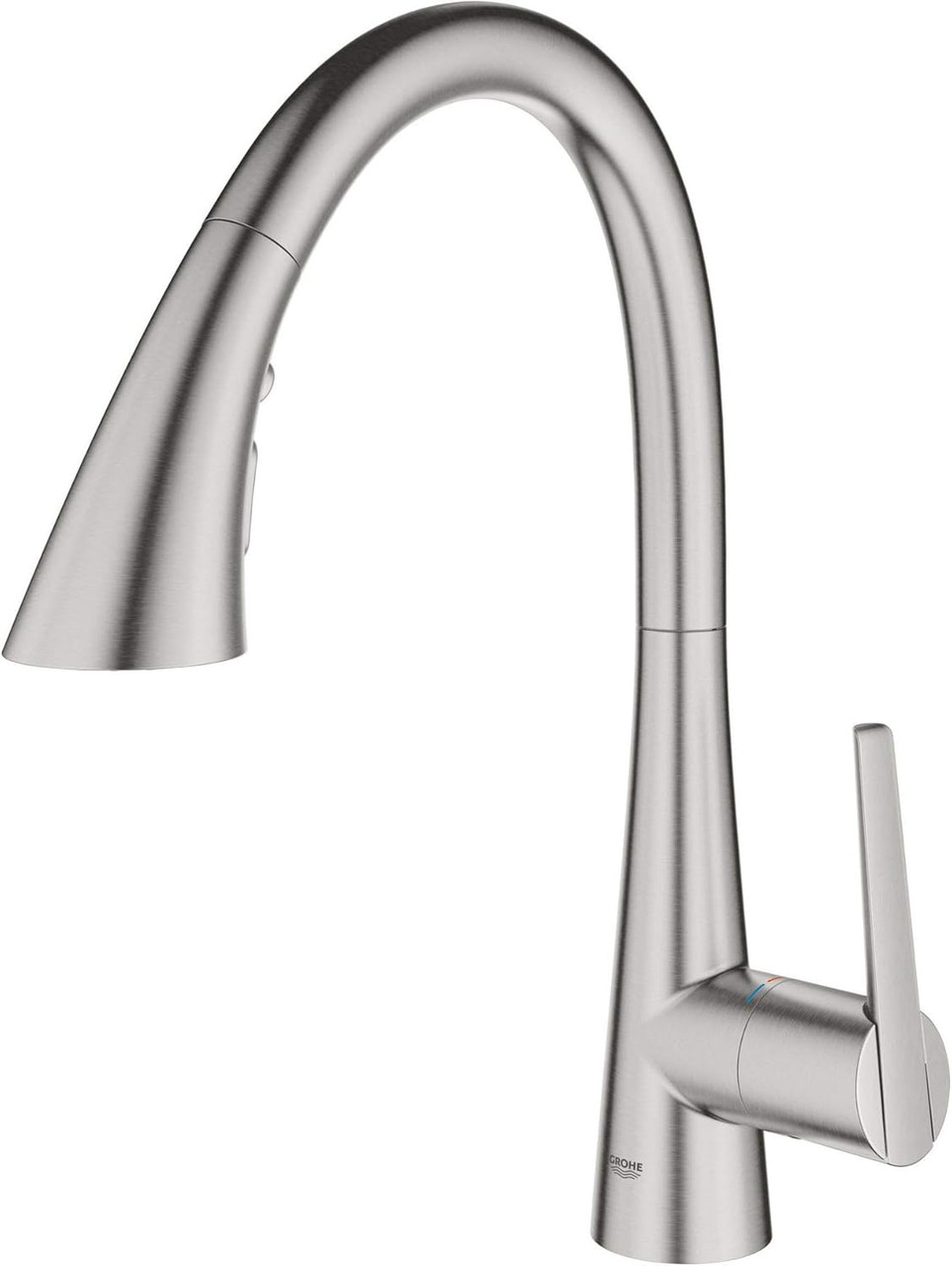 Grohe 32298DC3 Zedra Single-Handle Pull Down Kitchen Faucet Triple Spray 1.75 GPM In Supersteel Finish