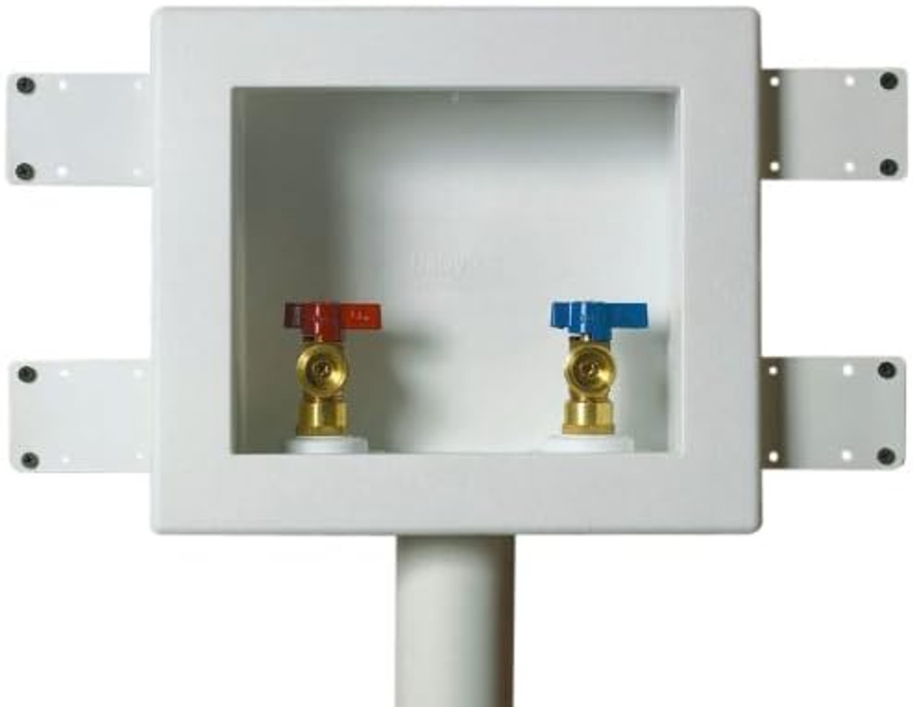 Oatey 38540 Quadtro Washing Machine Outlet Box Copper Sweat Tail Piece 1/4" Turn with Water Hammer 2" Hub