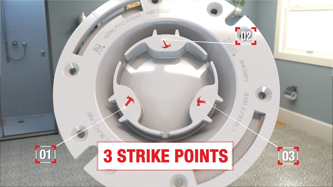 Oatey 43509 3 in. PVC Closet Flange with Plastic Ring without Test Cap