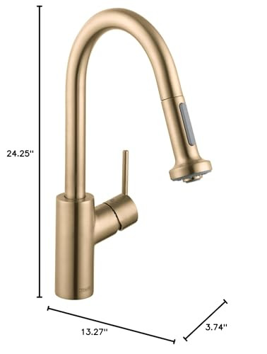 Hansgrohe 04286250 Talis S2 Prep Kitchen Faucet, 2-Spray Pull-Down, 1.75 GPM in Brushed Gold Optic