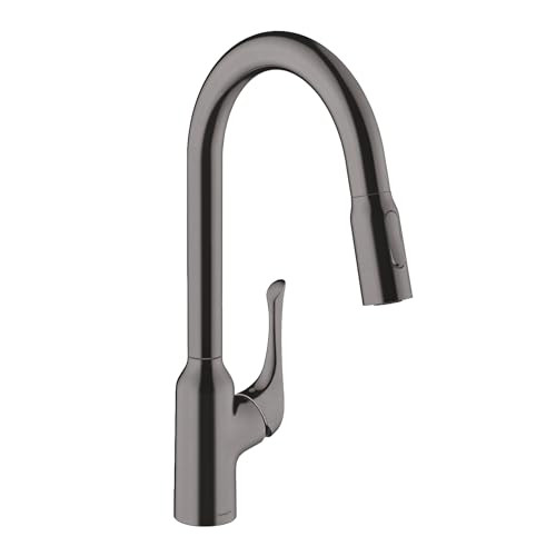Hansgrohe 71843341 Allegro N High Arc Kitchen Faucet, 2-Spray Pull-Down, 1.75 GPM in Brushed Black Chrome
