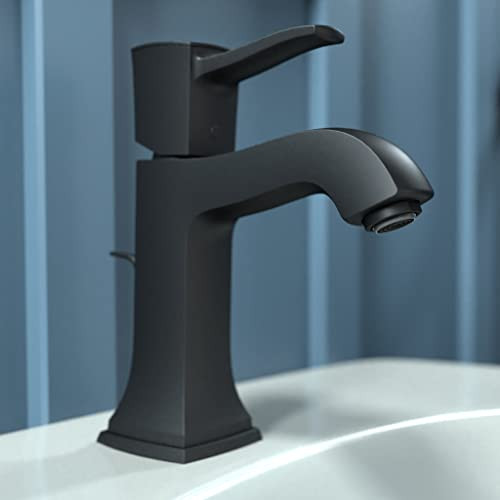 Hansgrohe 31300671 Metropol Classic Single-Hole Faucet 110 with Pop-Up Drain, 1.2 GPM in Matte Black
