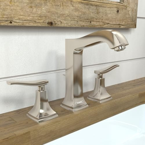 Hansgrohe 31331831 Metropol Classic Widespread Faucet 160 with Lever Handles and Pop-Up Drain, 1.2 GPM in Polished Nickel