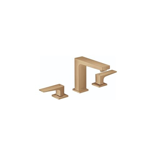 Hansgrohe 32516141 Metropol Widespread Faucet 110 with Lever Handles and Pop-Up Drain, 1.2 GPM in Brushed Bronze