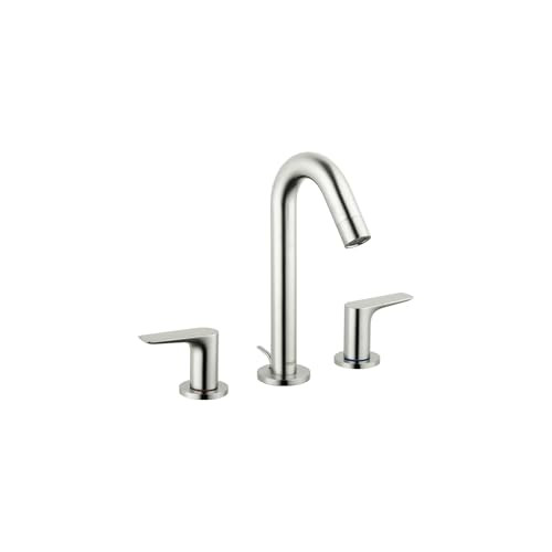 Hansgrohe 71533821 Logis Widespread Faucet 150 with Pop-Up Drain, 1.2 GPM in Brushed Nickel