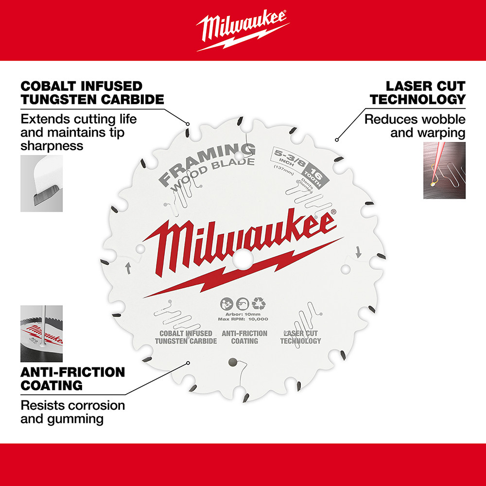 Milwaukee 48-40-0522 5-3/8 in. 16T Framing Circular