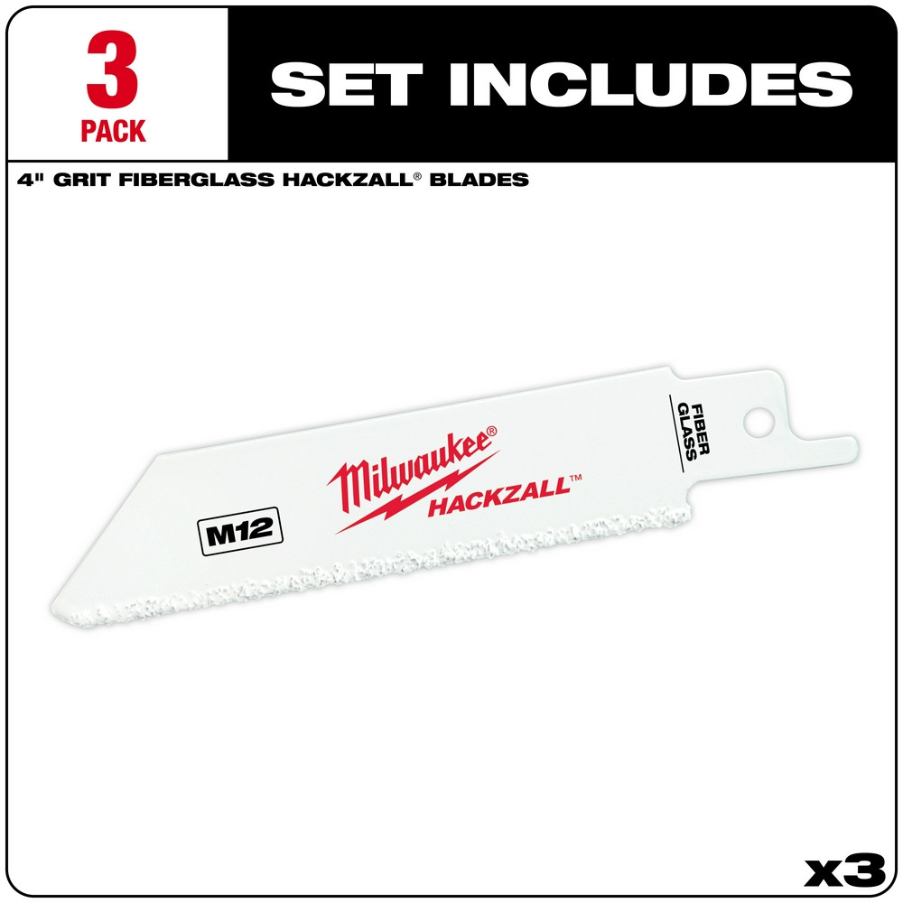 Milwaukee 49-00-5400 4" Hackzall Blade Set 3 Pack