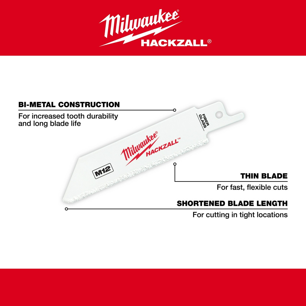 Milwaukee 49-00-5400 4" Hackzall Blade Set 3 Pack