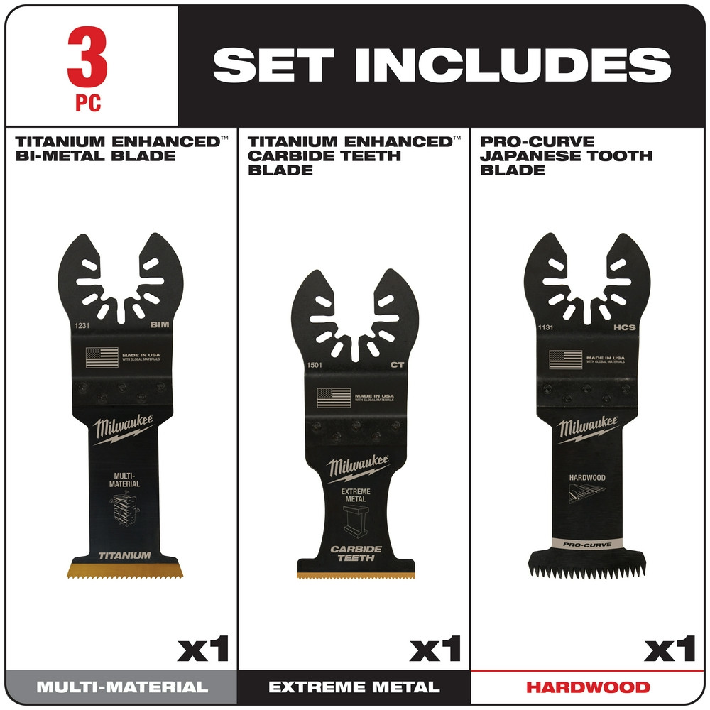 Milwaukee 49-10-9001 Open-Lok Universal All Purpose Blades - 3 Pack