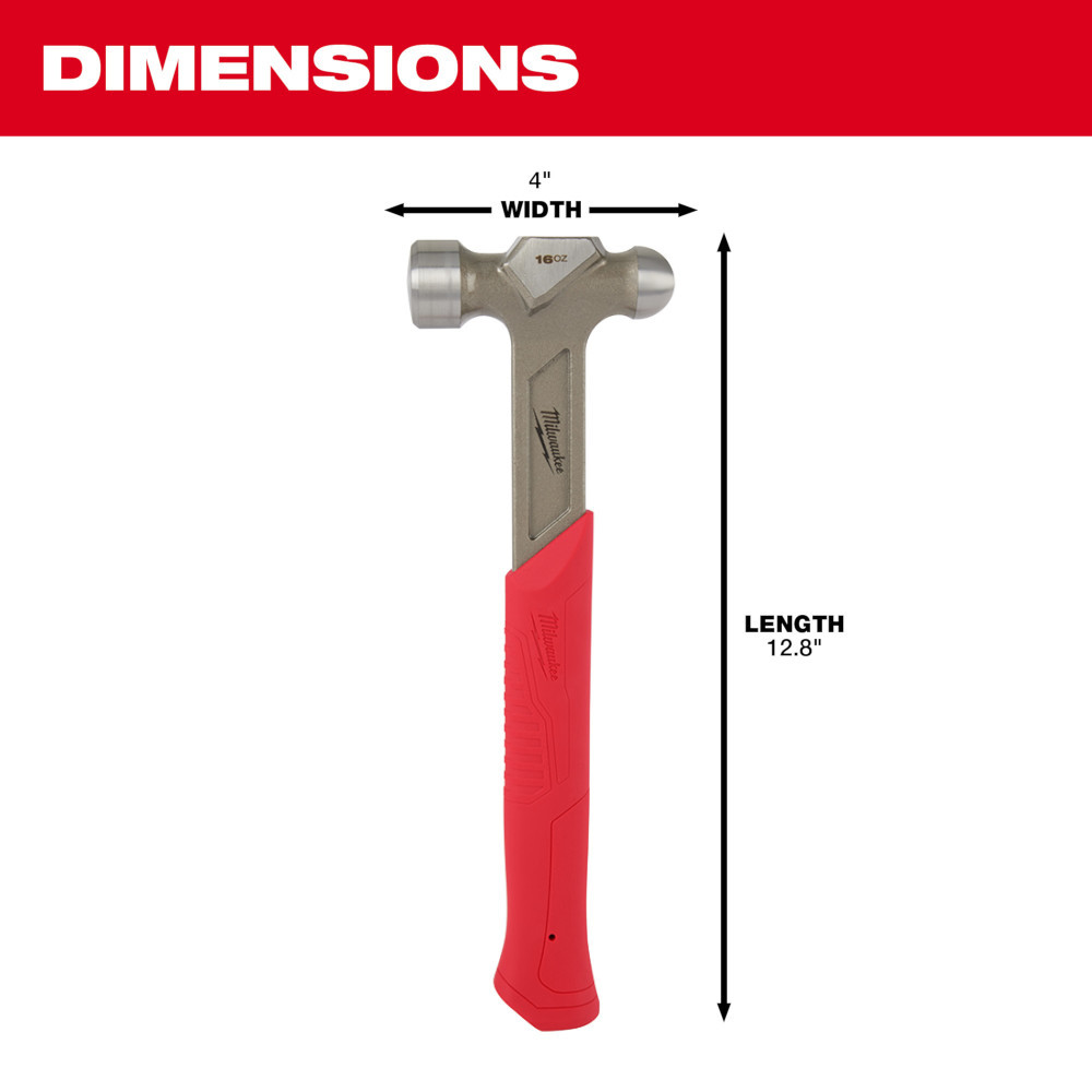 Milwaukee 48-22-9130 16 Oz. Steel Ball Peen Hammer
