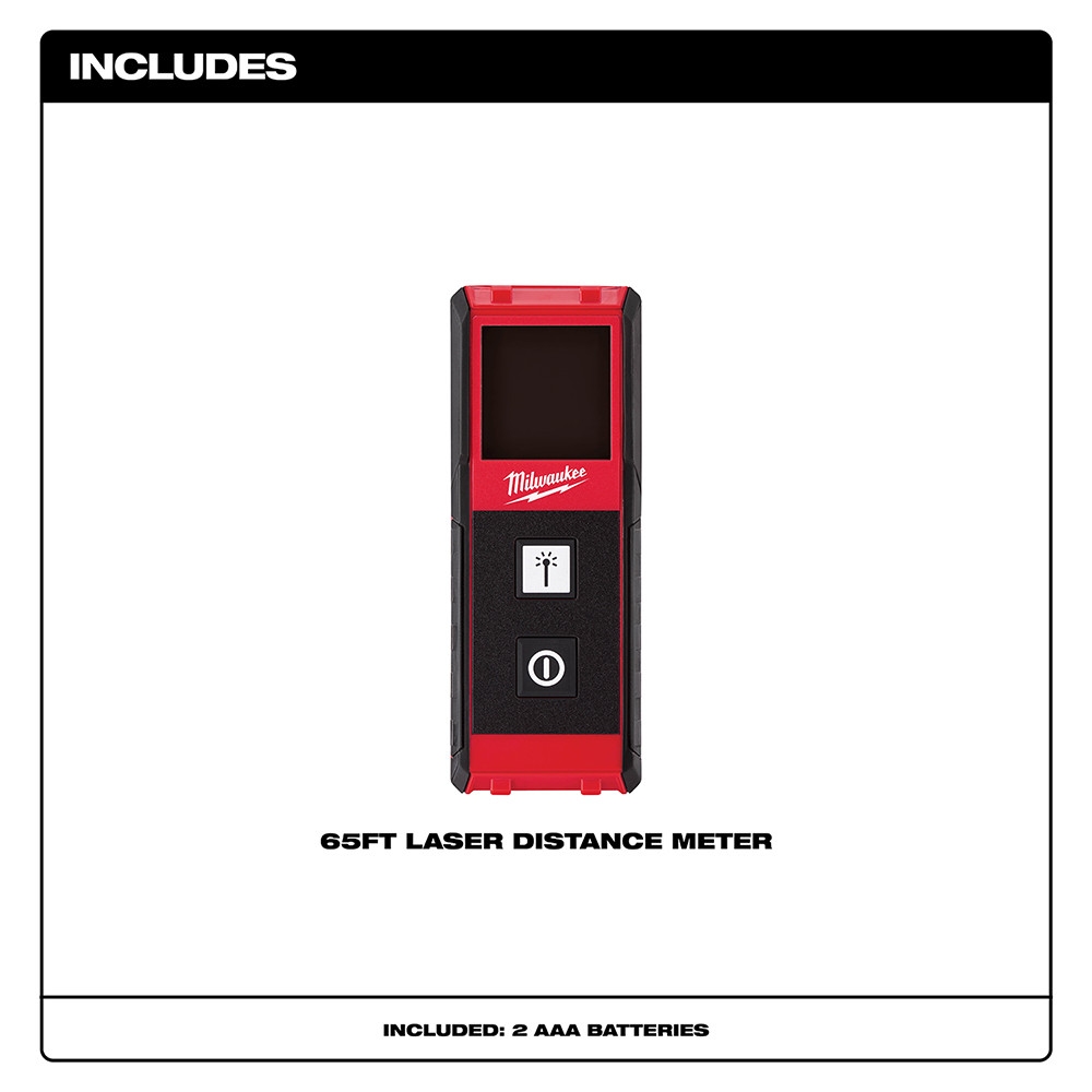 Milwaukee 48-22-9801 Laser Distance Meter 65 ft Measuring Range