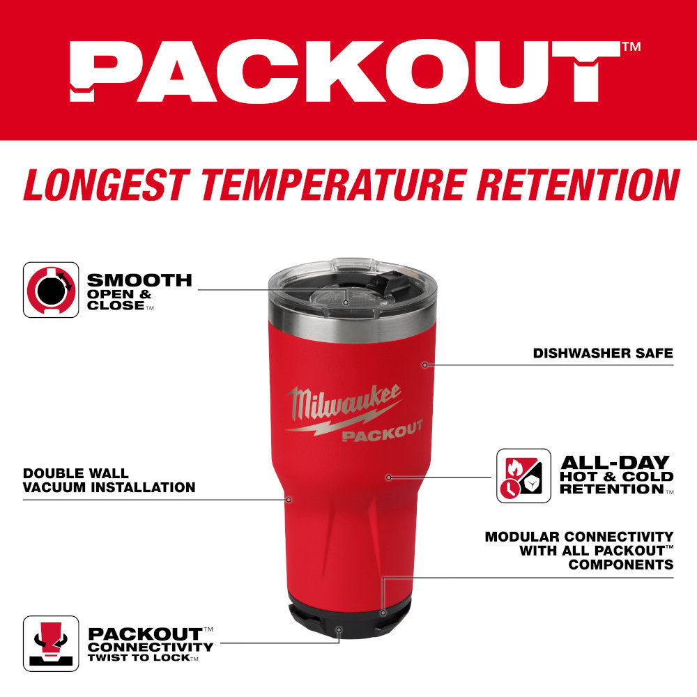 Milwaukee 48-22-8393R Packout 30 Oz Drink Tumbler