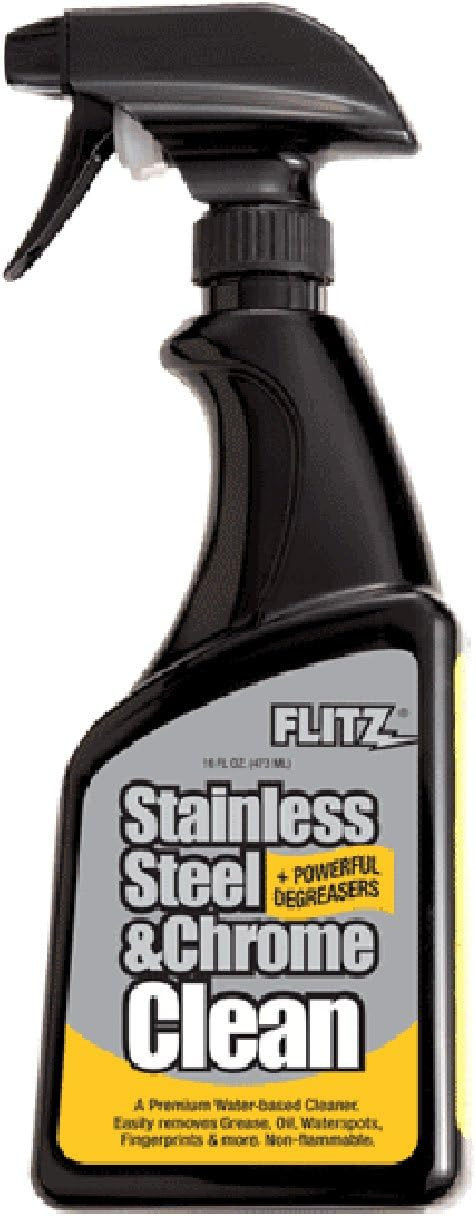 Flitz Bundle: Premium Microfiber Polishing Cloth 4-Pack, Stainless Steel & Chrome Cleaner, 16 oz., Faucet Wax+, 7.6 oz.